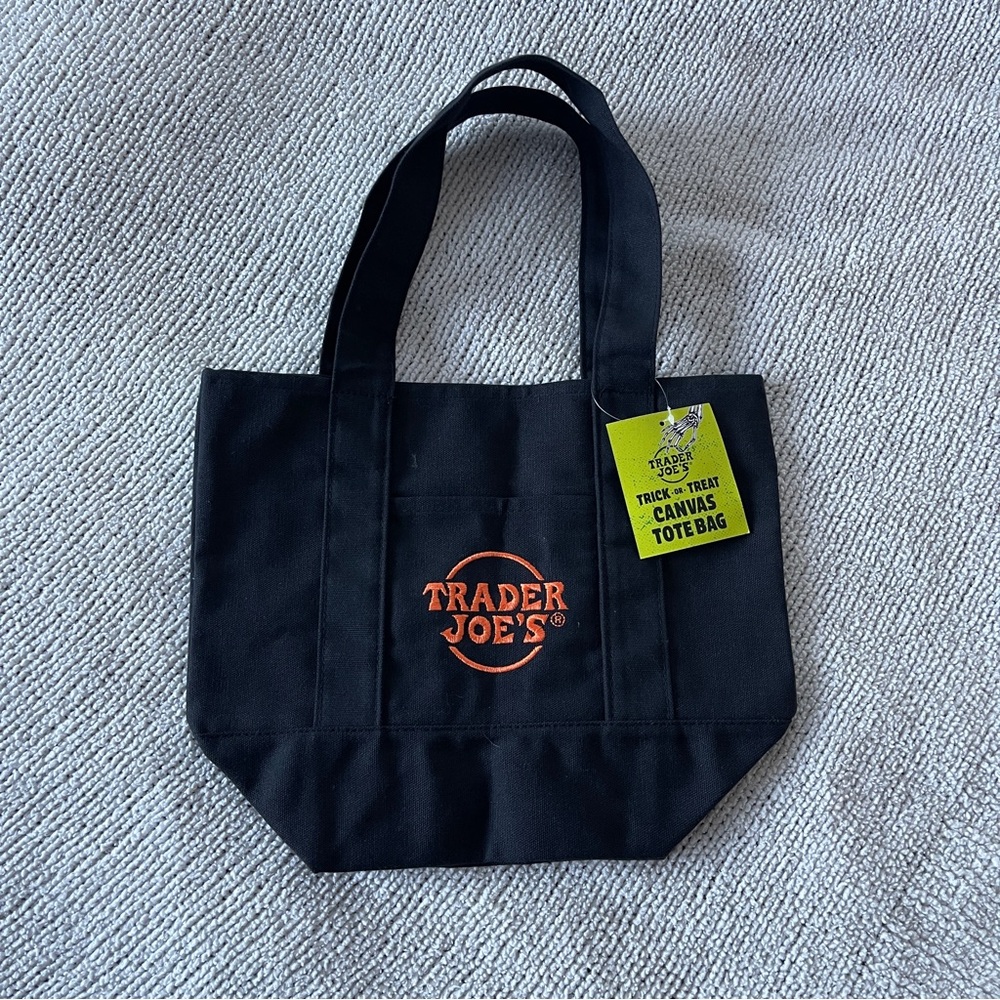 Trader Joe's Black Mini Canvas Tote Bag